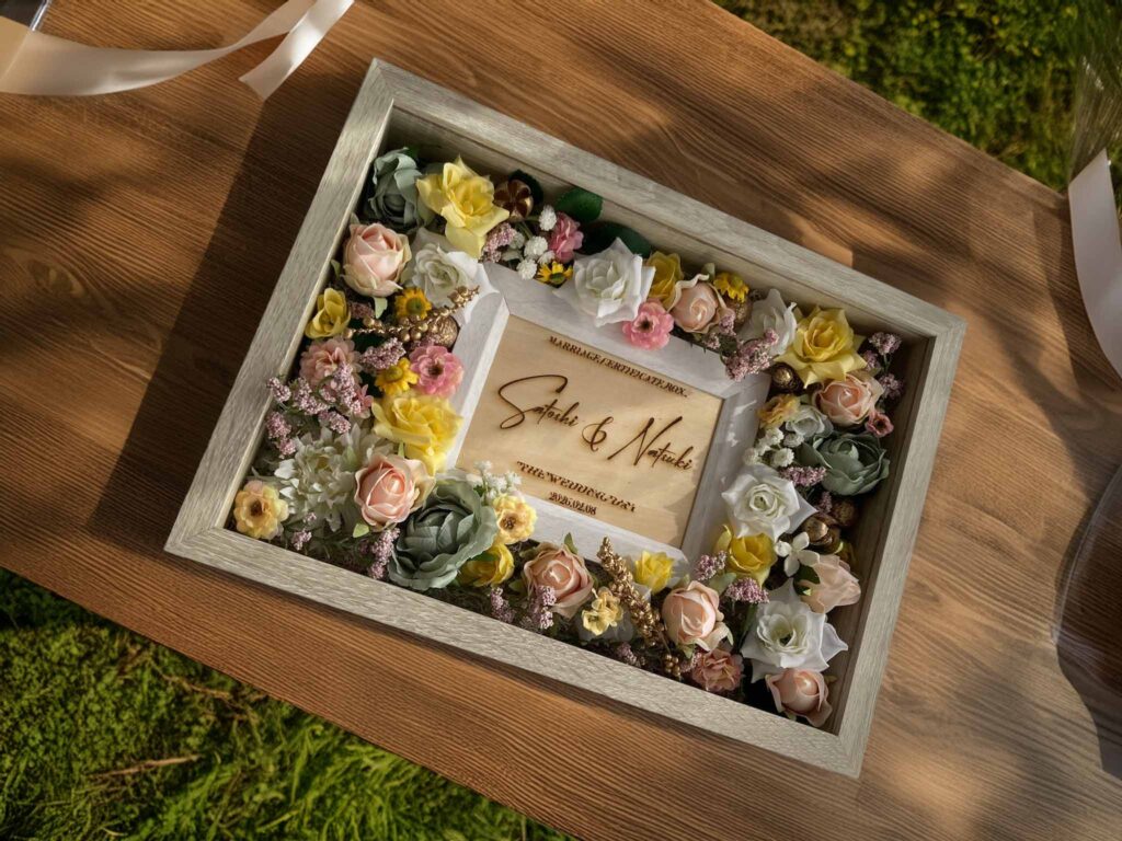 きぬの木堂のフラワーセレモニー結婚証明書:パステル、アンティーク、ガーデン、リゾート